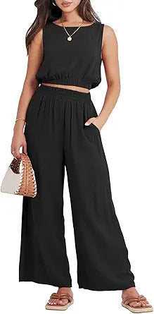 ANRABESS Womens Summer 2 Piece Outfits for Beach Vacation Fun