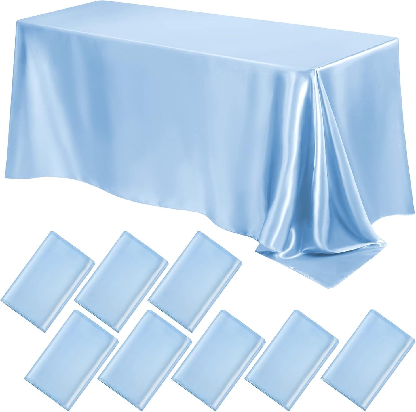 Satin Tablecloth 8 Packs for Elegant Rectangle Party Decor