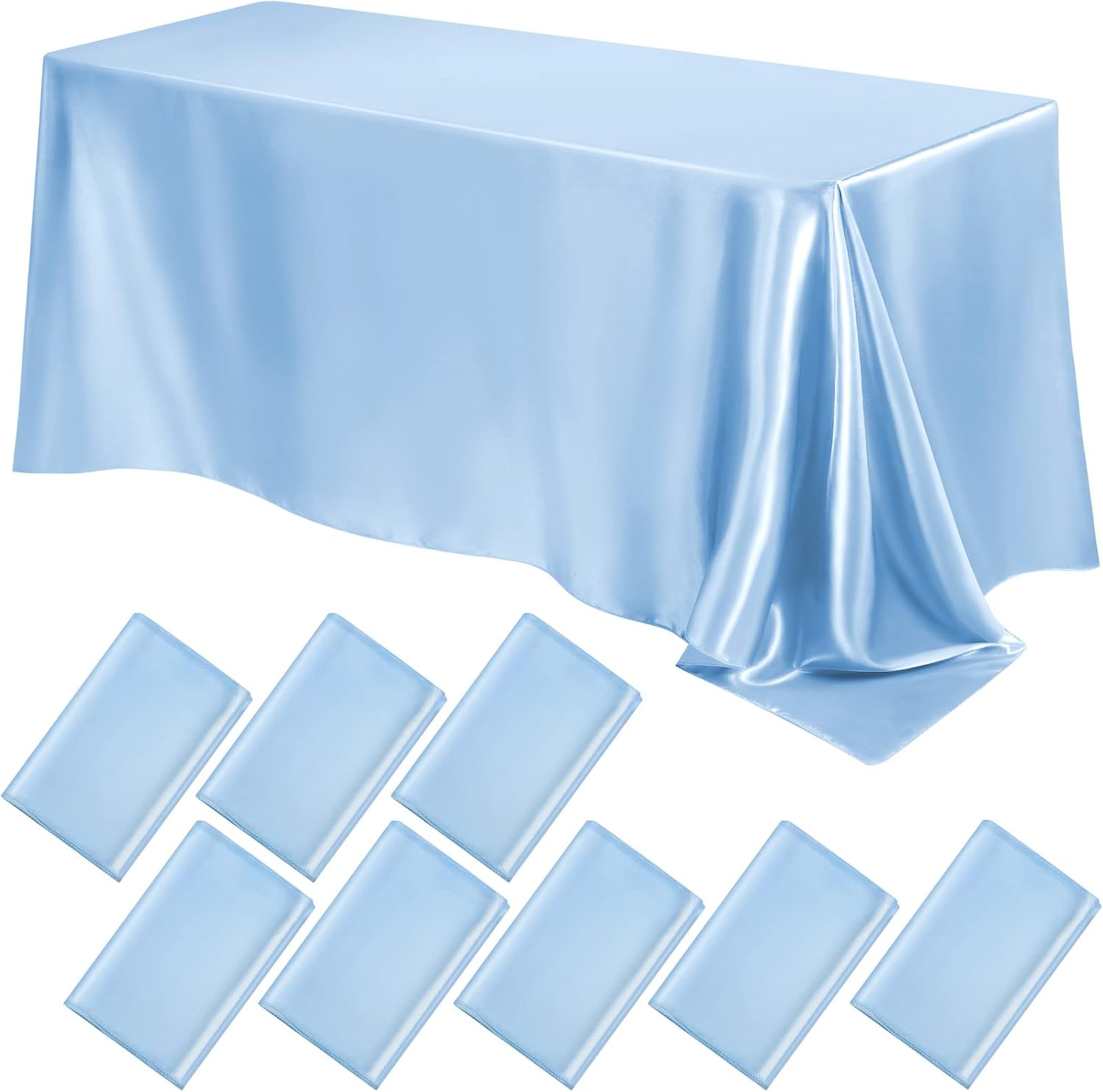 Satin Tablecloth 8 Packs for Elegant Rectangle Party Decor