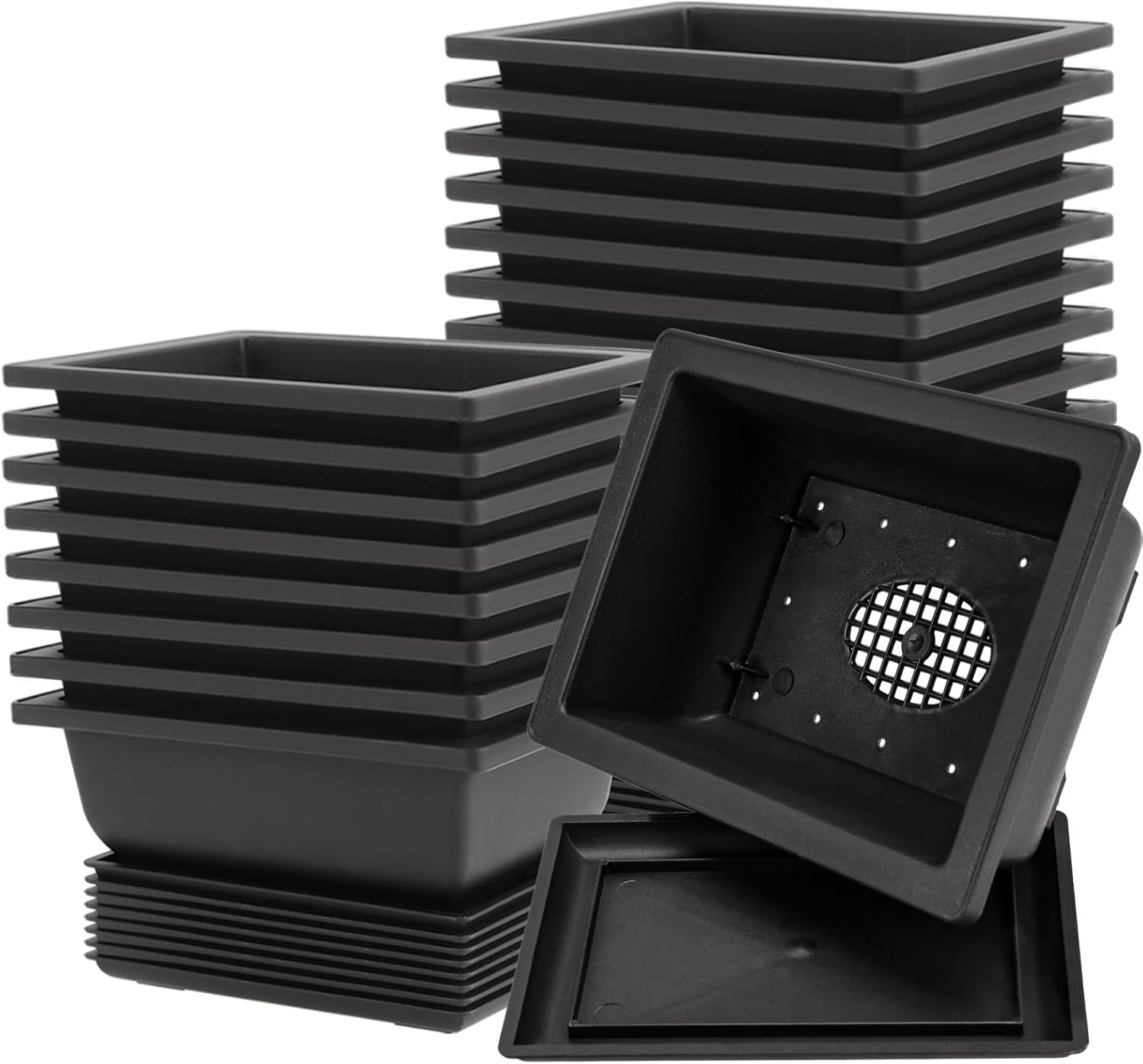 20 PCS 9 Inch Bonsai Training Pots with Humidity Trays Included