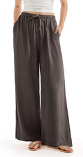 Women's Wide Leg Linen-Blend Palazzo Pants - High Waisted Comfort
