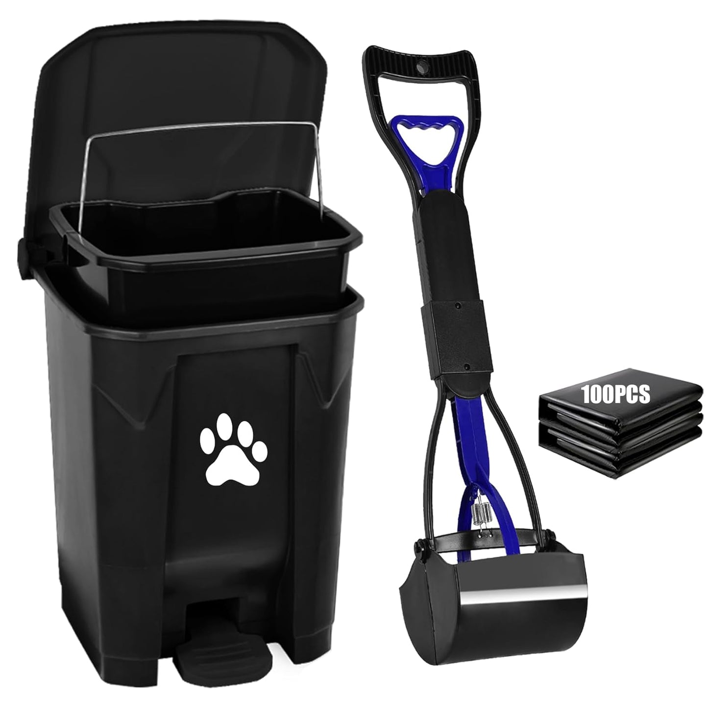 Outdoor Dog Poop Trash Can with Lid for Easy Waste Disposal