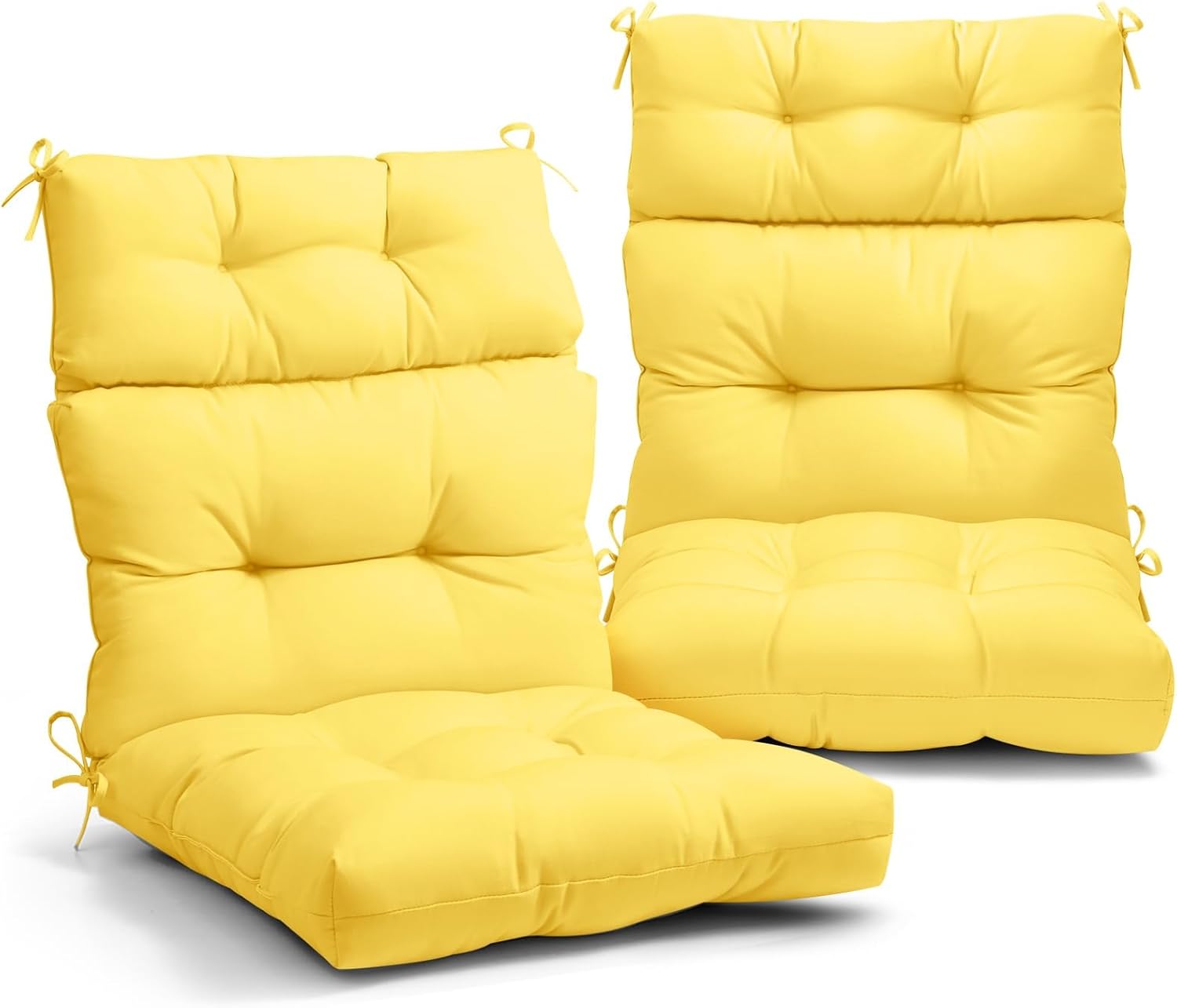 EAGLE PEAK Tufted High Back Patio Chair Cushions Set of 2