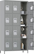 12 Doors Metal Lockers for Employees with Lock - Heavy Duty Storage