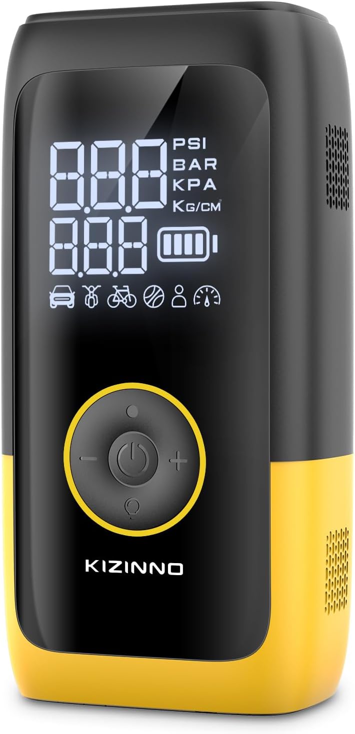 KIZINNO Dual-Cylinder Tire Inflator: Ultra Fast Pump for Large Tires