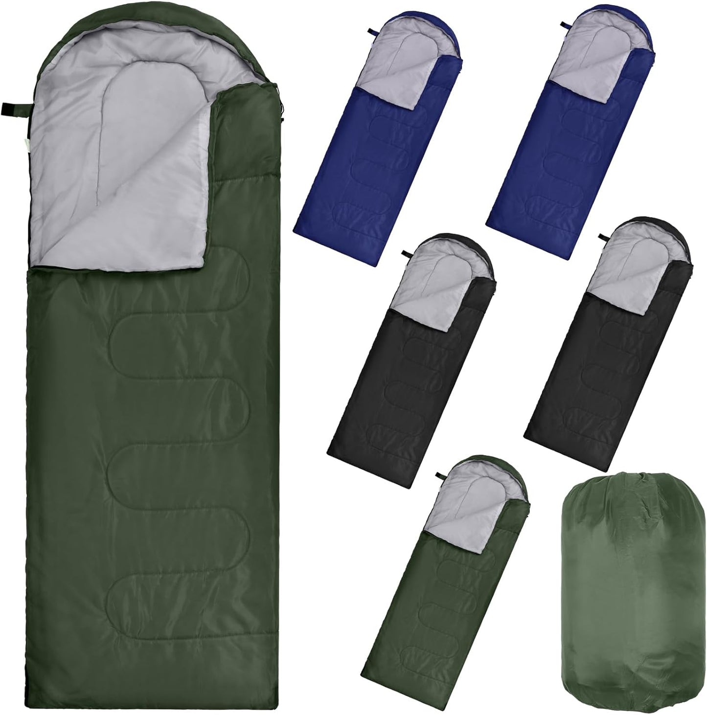 Macarrie 6 Pack Camping Sleeping Bags for All Seasons Travel