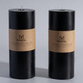 MOZEAL 4 in x 10 in Extra-Large Black Pillar Candles - Long Clean Burn