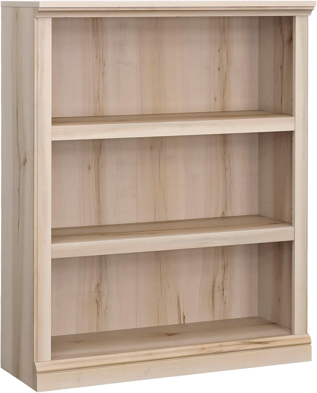 Versatile 3-Shelf Display Bookcase in Pacific Maple Finish
