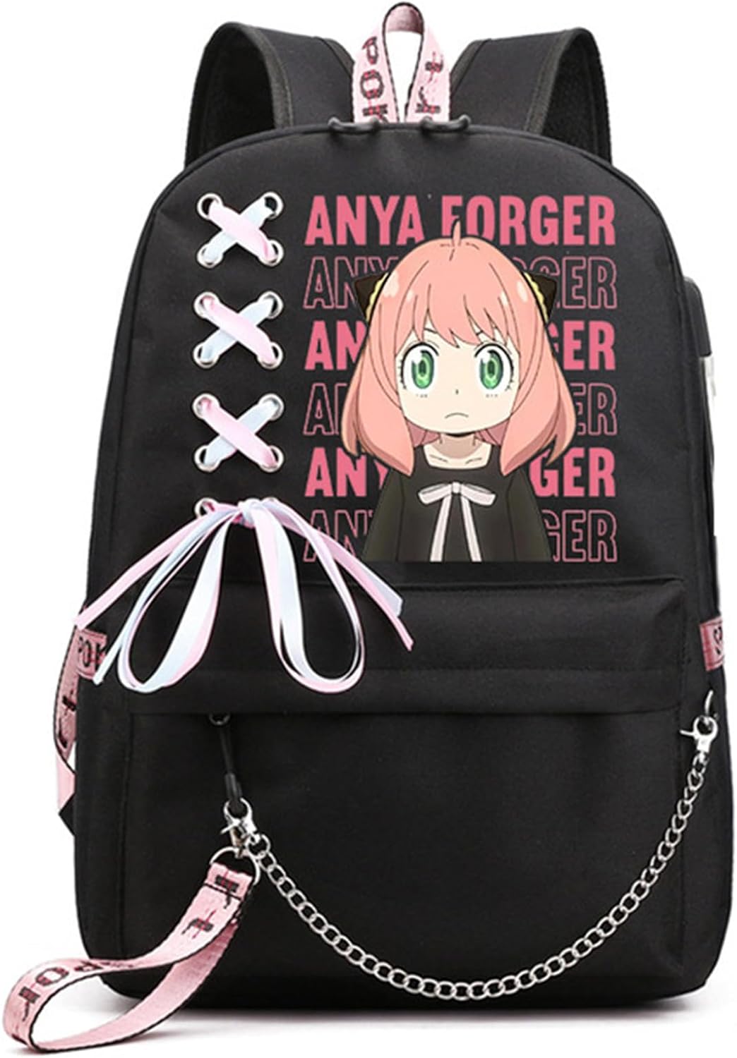 ISaikoy Anime Anya Forger Backpack with USB Port for School