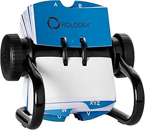 Rolodex Open Metal Single Rotary File for 500 Cards in Black