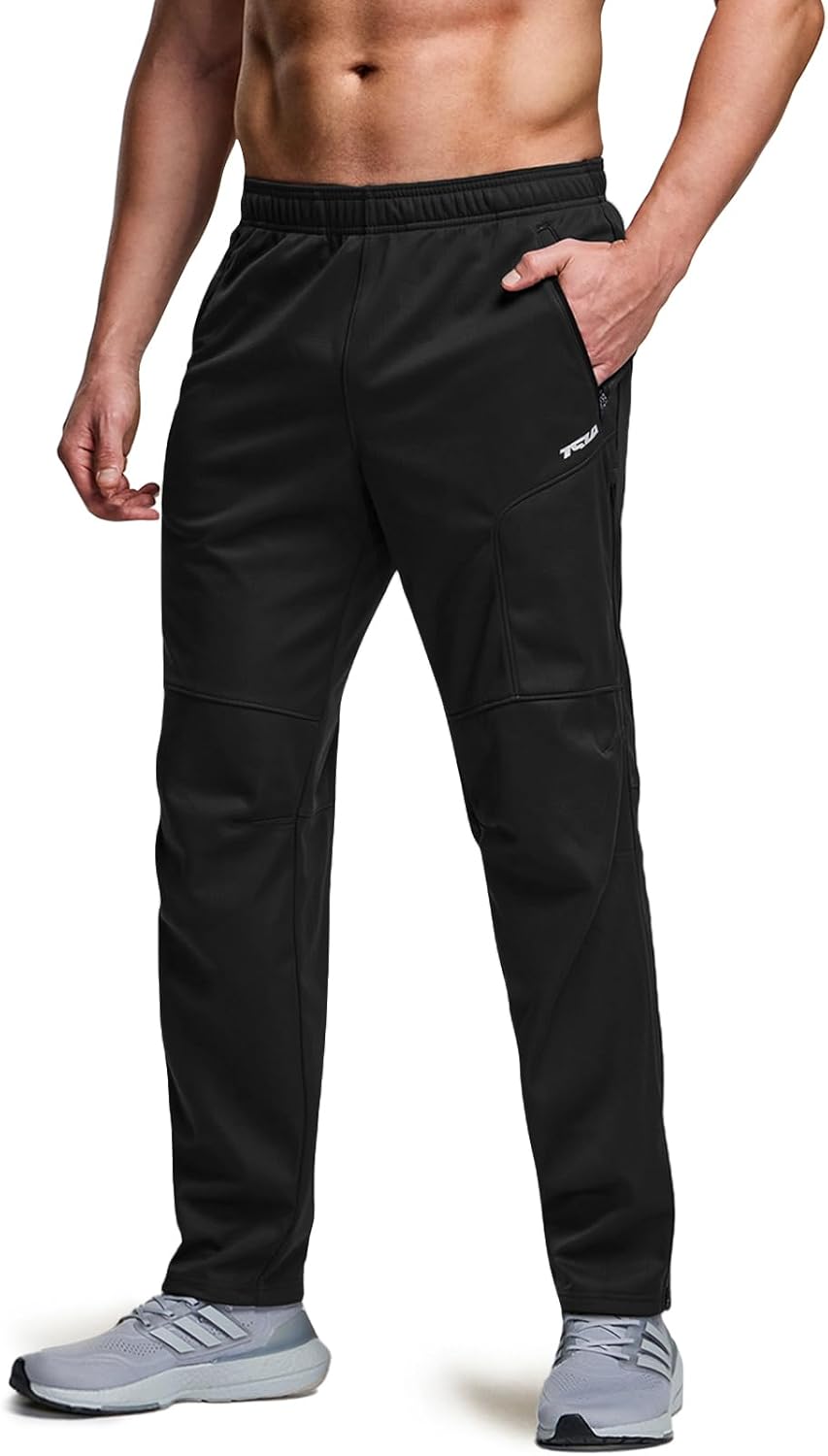 TSLA Men's Thermal Windproof Cycling Pants for Cold Weather