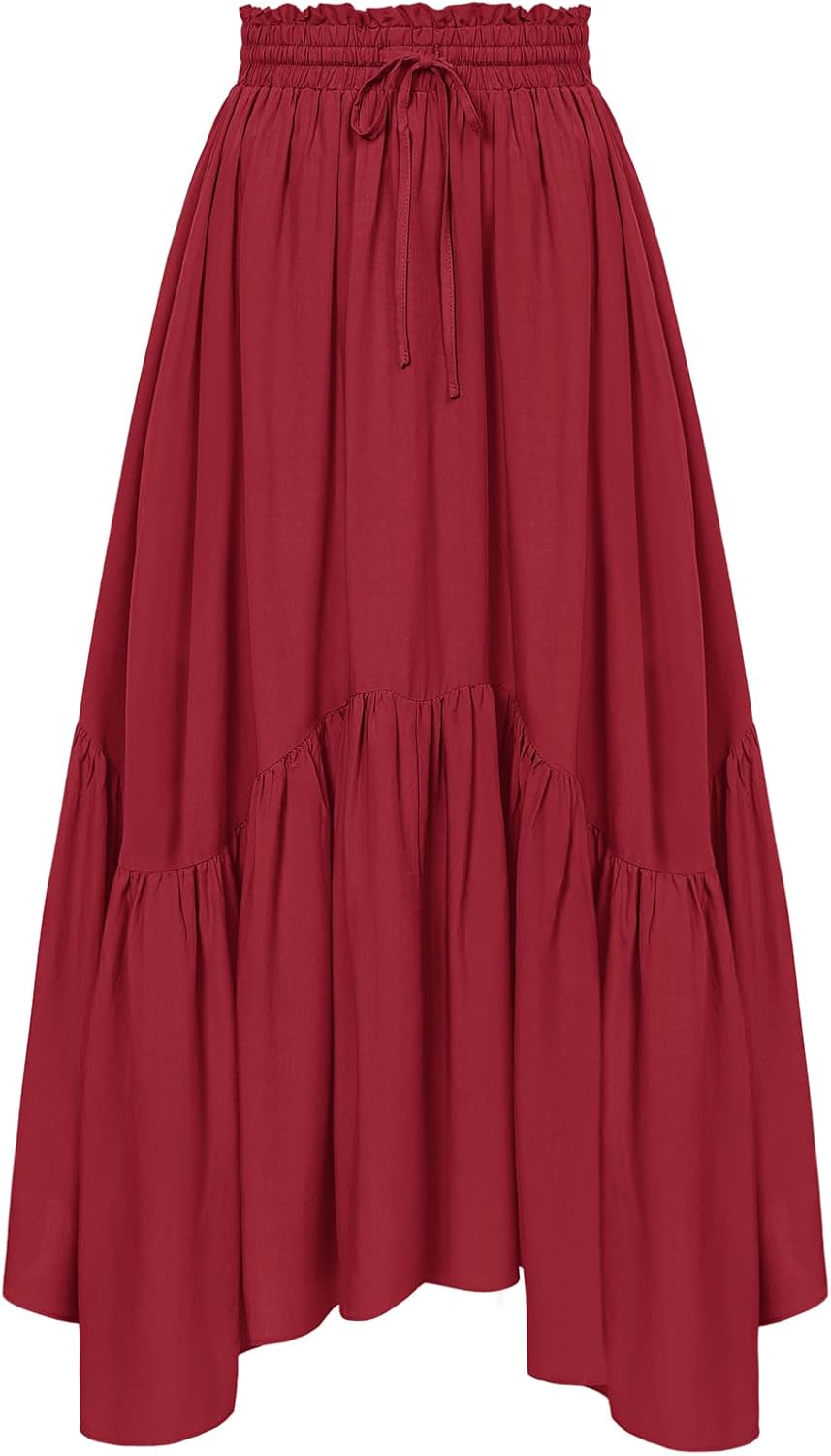 Scarlet Darkness Maxi Skirts for Women High Waist Renaissance