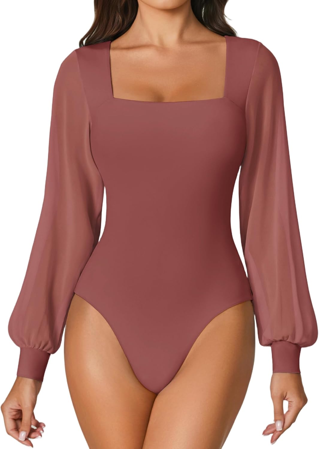 Avidlove Women Puff Long Sleeve Bodysuit for Stylish Outfits