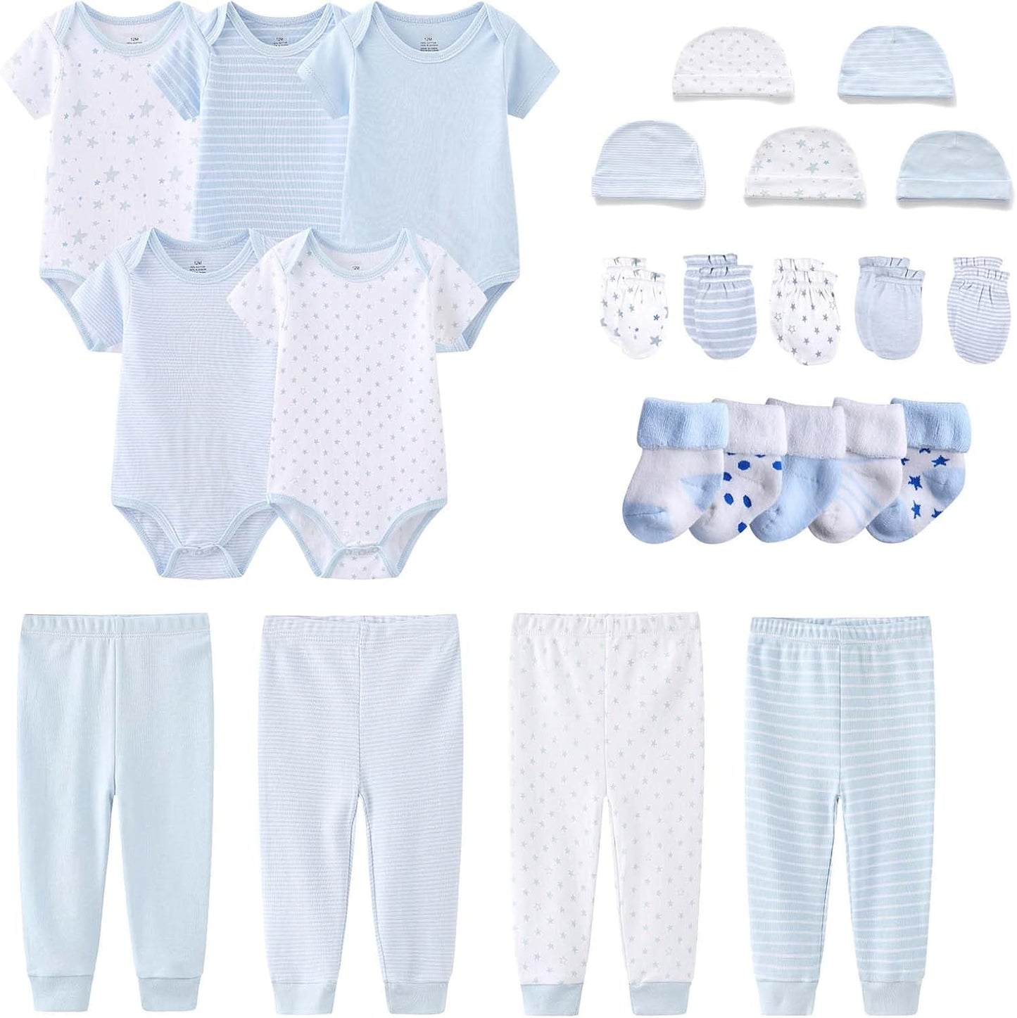 Newborn Layette Gift Set for Baby Girl and Boy - 24 Piece Set