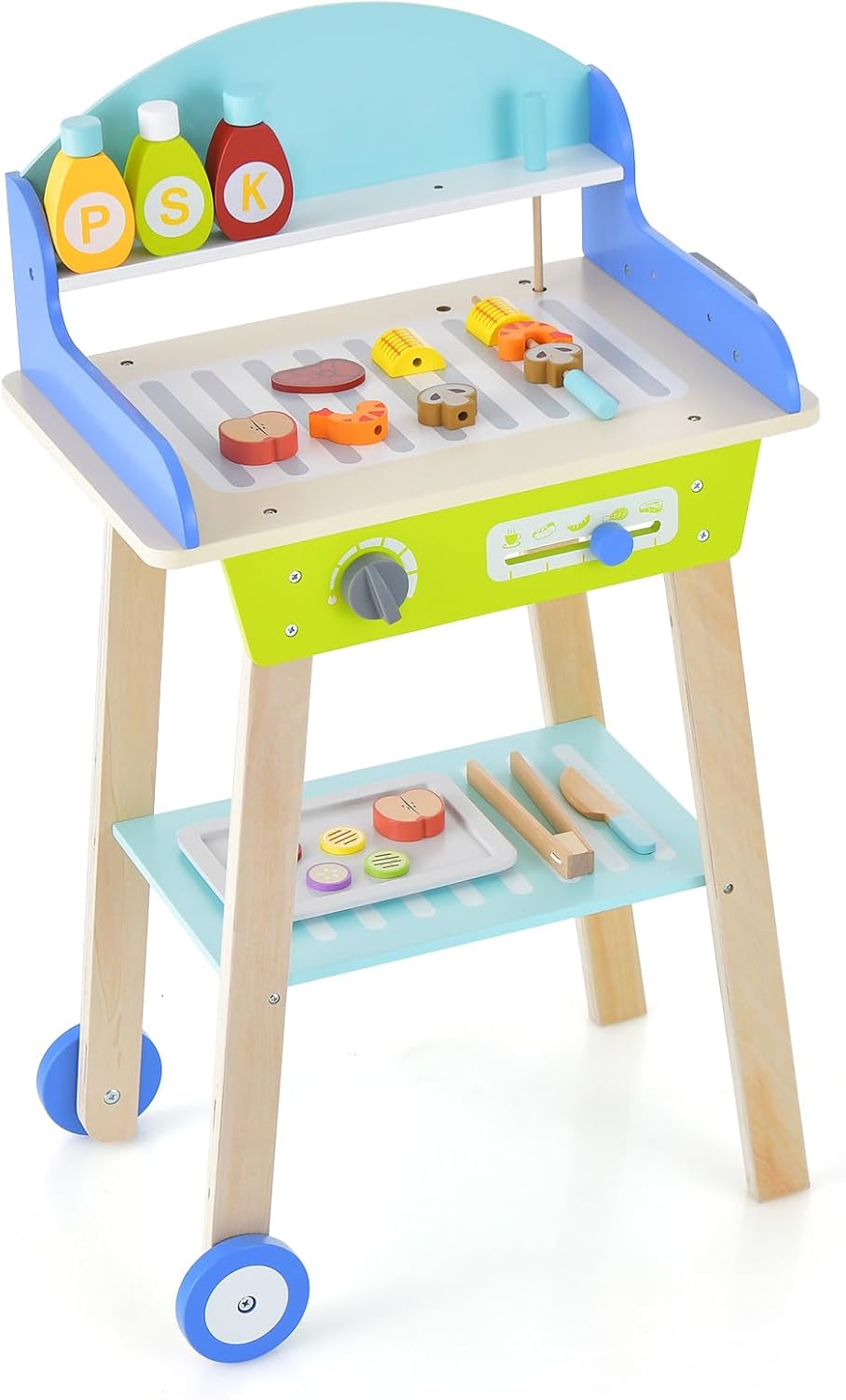 Costzon Kids BBQ Playset: 21 Food Accessories, Interactive Cooking Fun