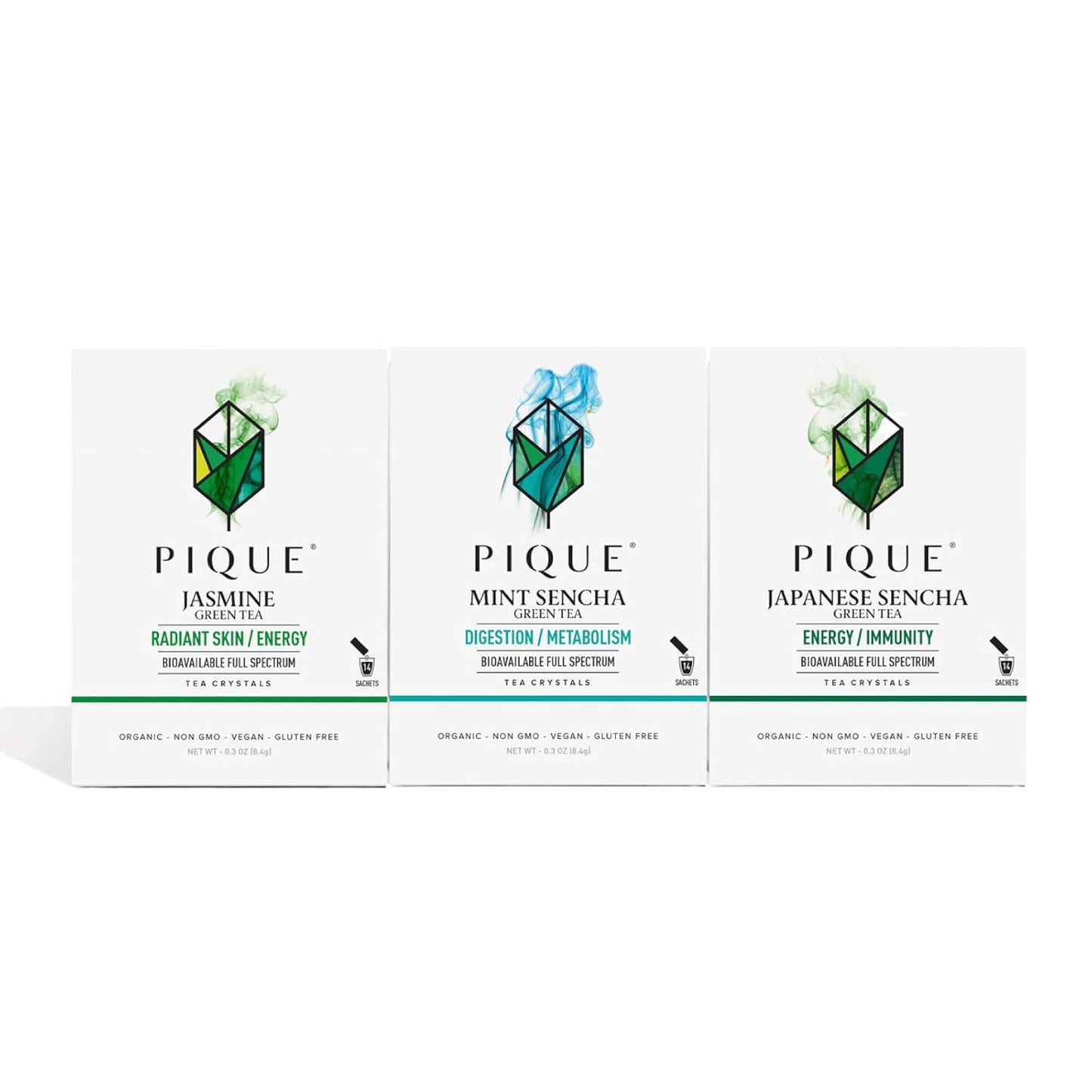 Pique Tea Organic Green Tea Crystals Sampler for Health Boost