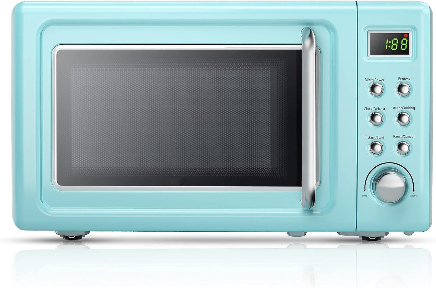 700W Retro Microwave with 5 Power Levels