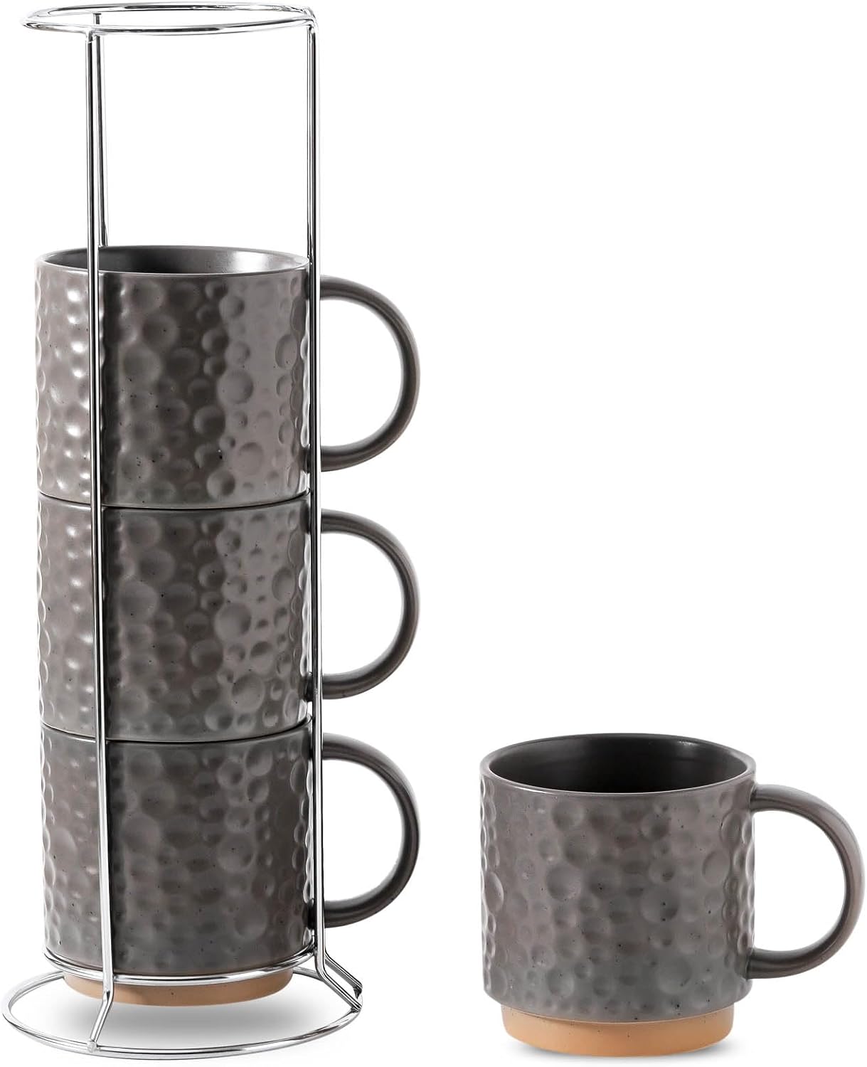 Nihow Ceramic Coffee Mug Set of 4 - Stackable 16OZ Mugs