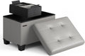 Storage Ottoman Cube with Small Bin - Versatile Light Grey Footstool