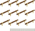 Drawer 5.51in / 140mm Brass Walnut Pulls - 12 Pack Cabinet Handles