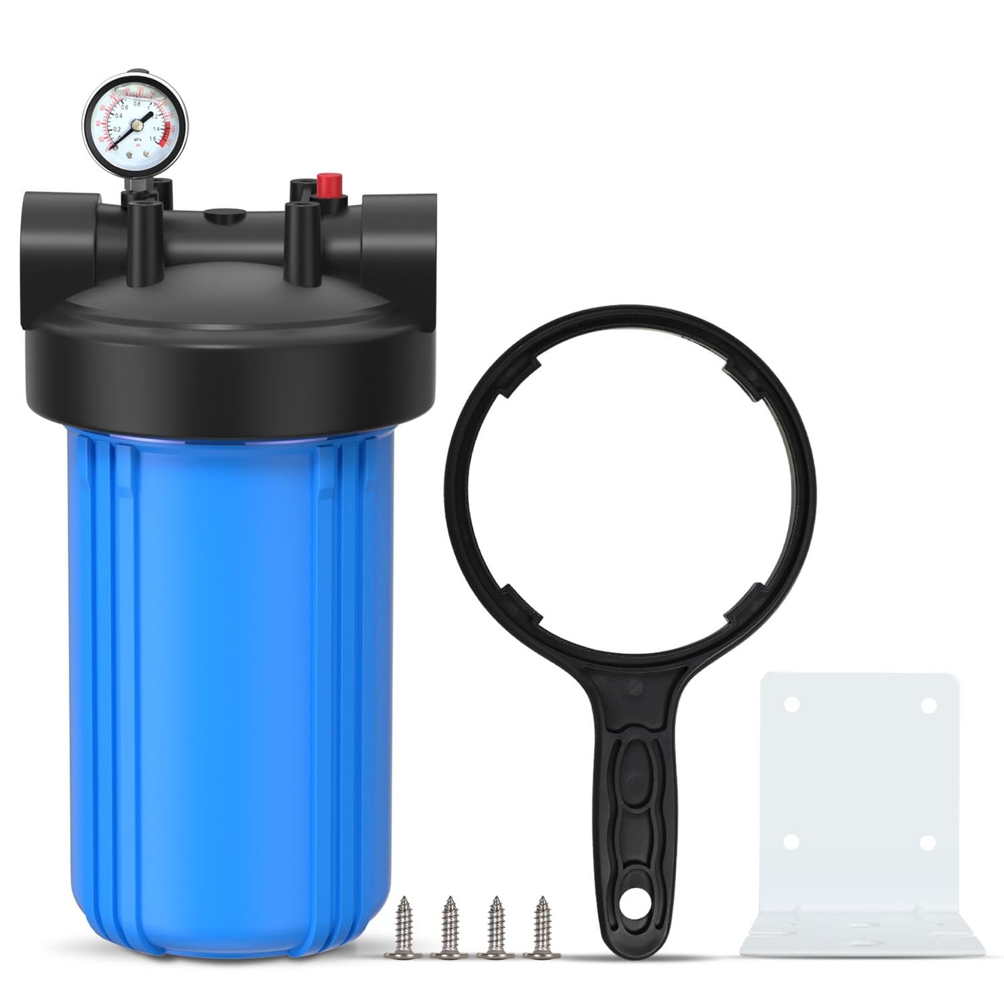 PUREPLUS Whole House Water Filter Housing with Pressure Gauge