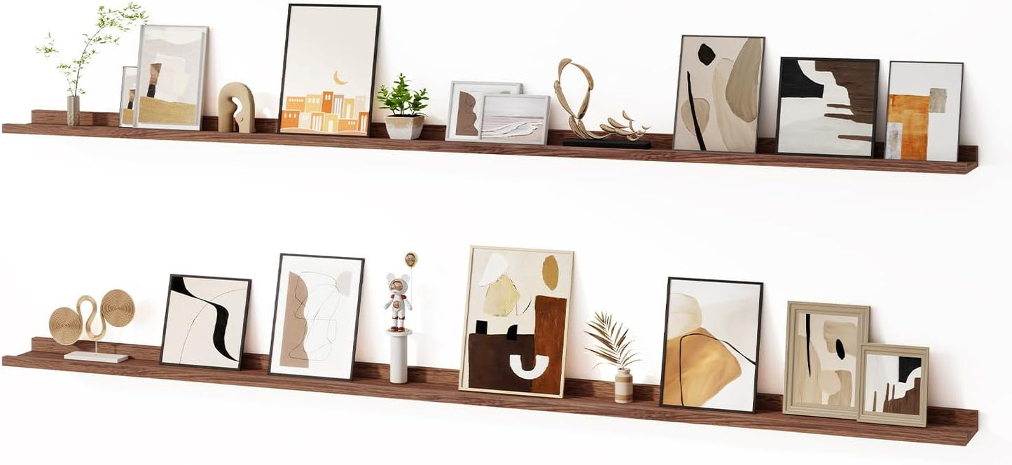 Floating Picture Ledge Shelves for Wall Set of 2, 84 Inches