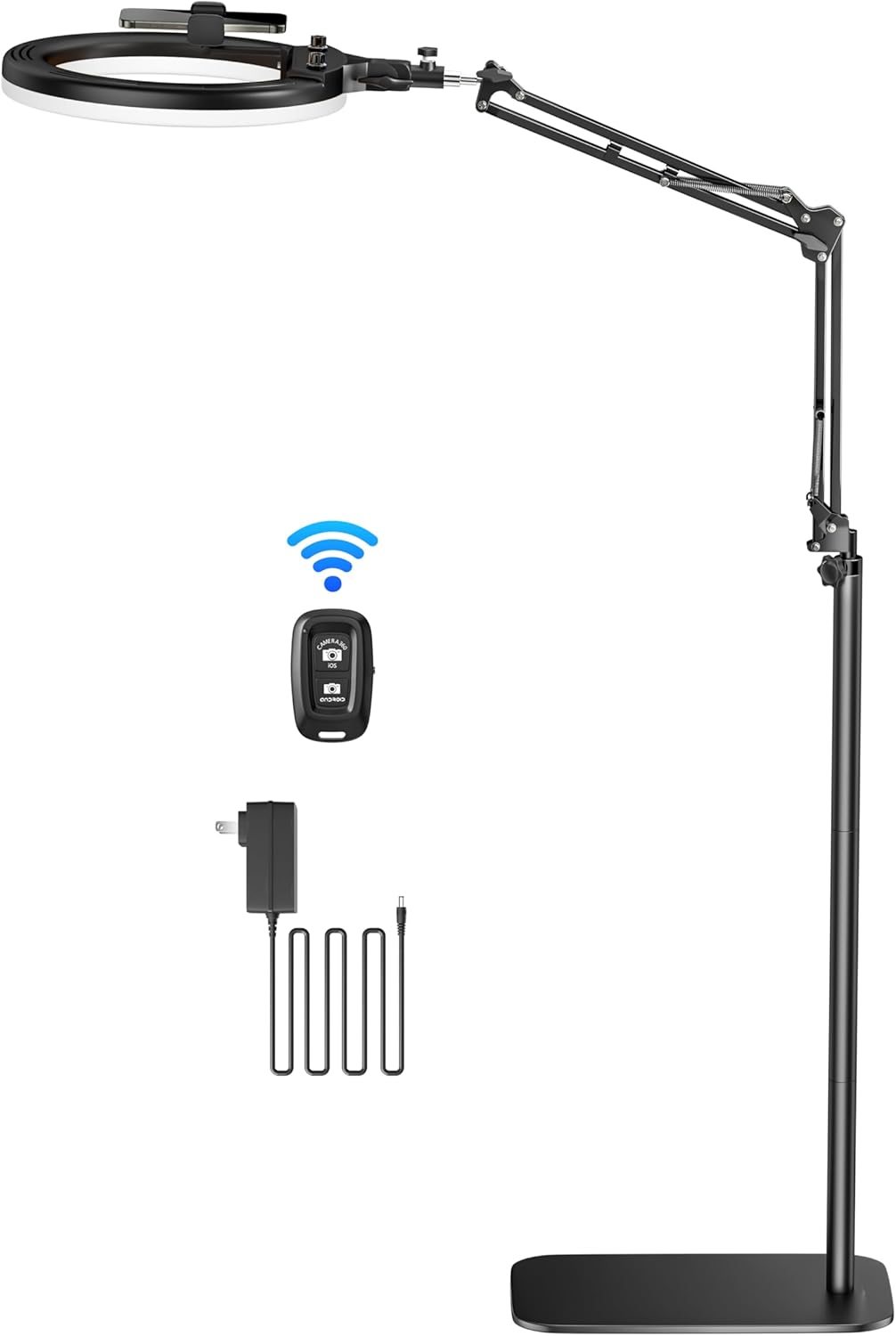 14ft' LED Ring Light Overhead Phone Mount for Content Creation