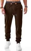 Men's Fleece Slim Sweatpants with Zipper Pockets - Warm Fit