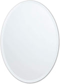 Better Bevel Frameless Oval Mirror 23.5 in x 33 in - Clean Beveled
