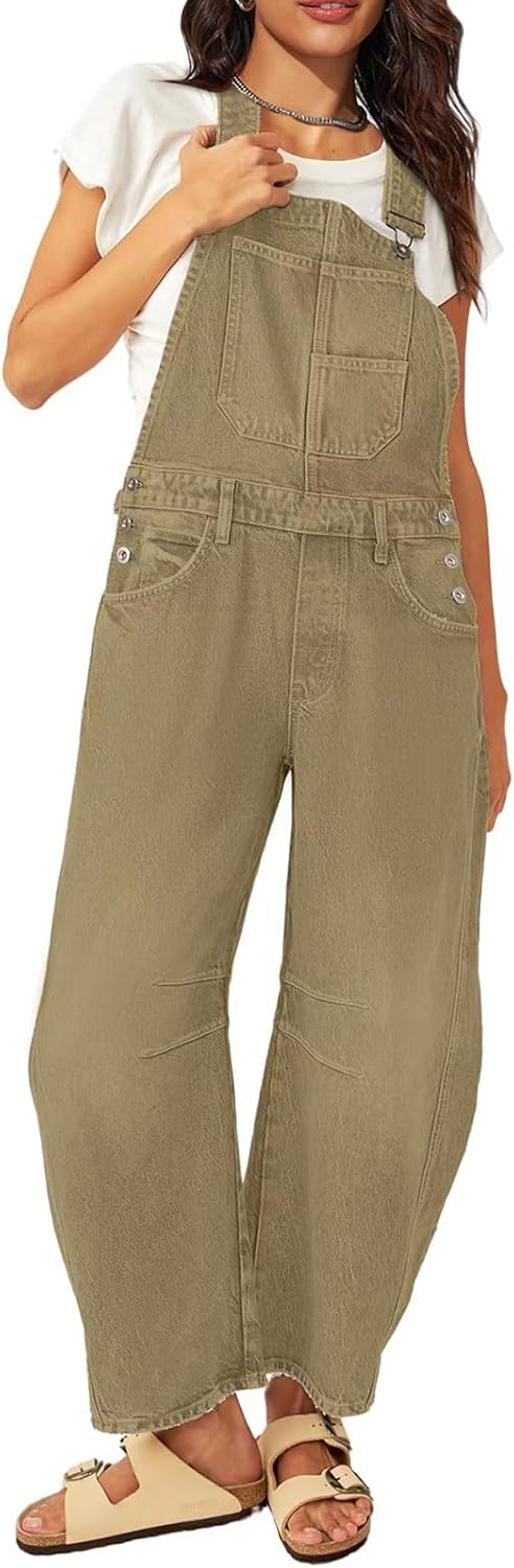 Barrel Overalls Jumpsuits for Women Casual Loose Baggy Jeans