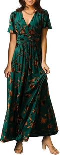 Velvet Maxi Dress: Elegant Empire Waist for Wedding Guest ~ Simplee Apparel