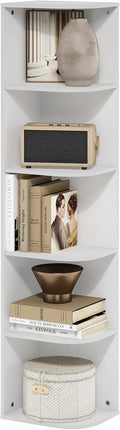 Furinno PASIR 5-Tier Corner Book Shelf - Space-Saving Vertical Storage