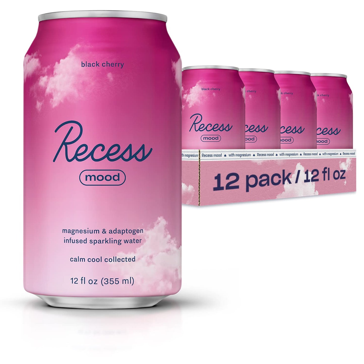 Recess Mood Magnesium Drink: Relaxation Beverage in Black Cherry