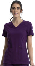 Cherokee Women's Iflex V-Neck Knit Panel Scrub Top (Style 2DCY)