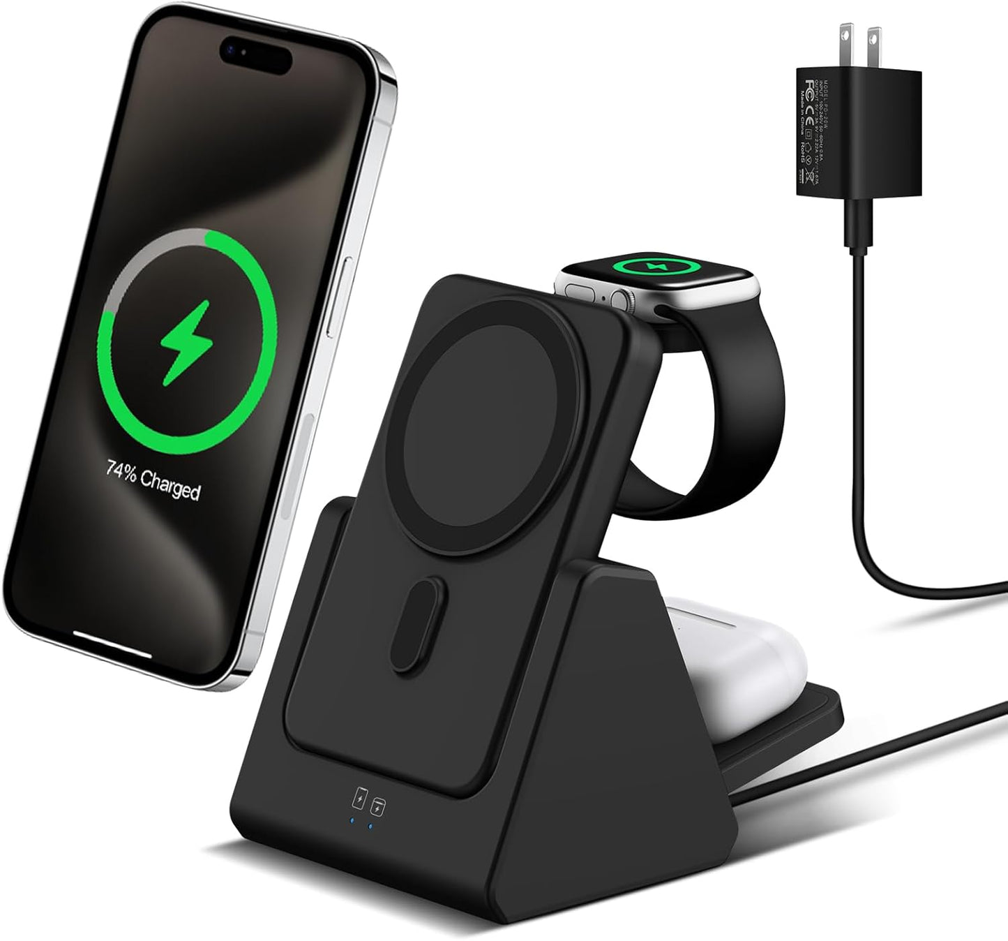 Mag-Safe Charger Wireless Charging Station: 3 in 1 Power Bank