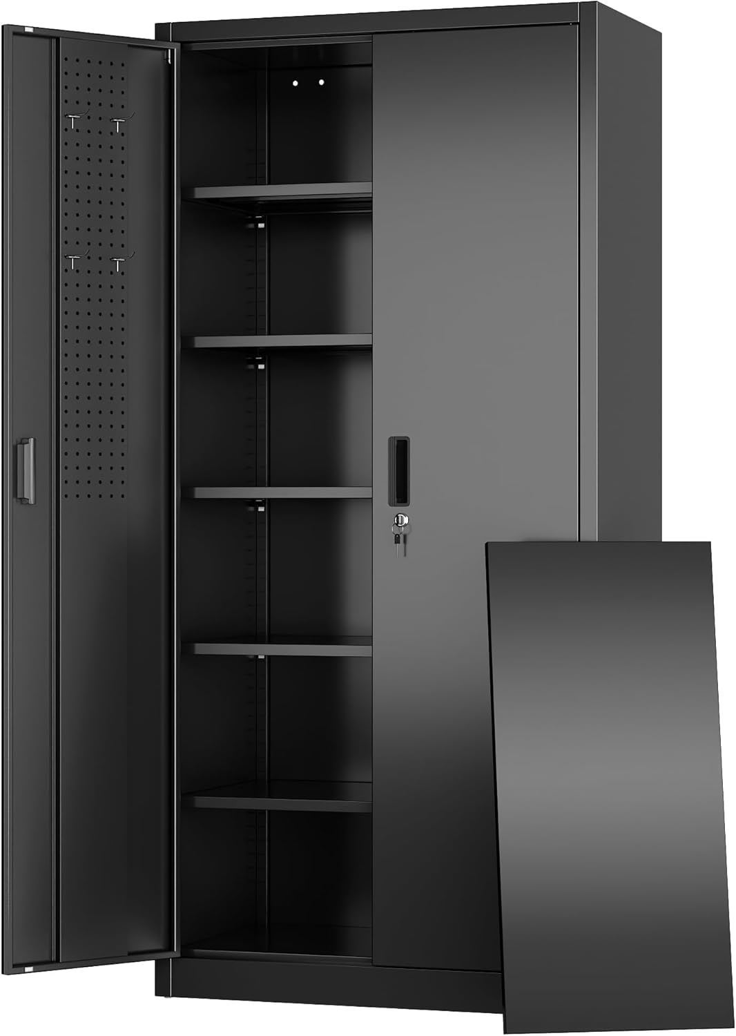 Upgraded 71in Metal Garage Storage Cabinet with Lockable Features