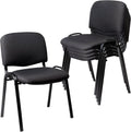 Stackable Waiting Room Chairs 5-Pack - Comfortable Fabric Seats