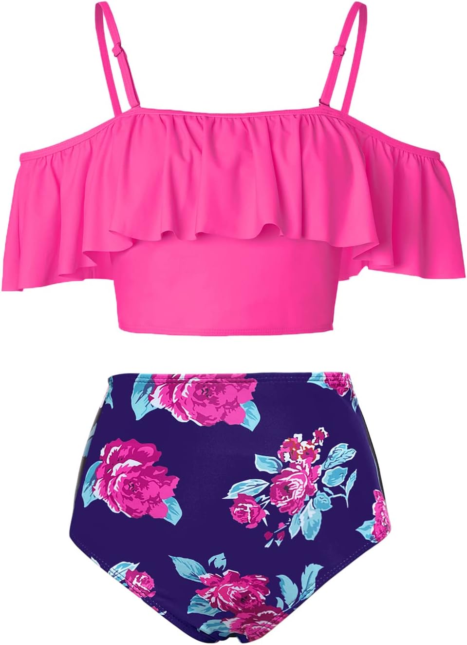 Kaei&Shi High Waisted Flounce Bikini Set for Tummy Control