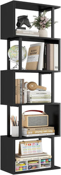Gadroad 5-Tier S-Shaped Bookshelf - Space-Saving Display Shelf