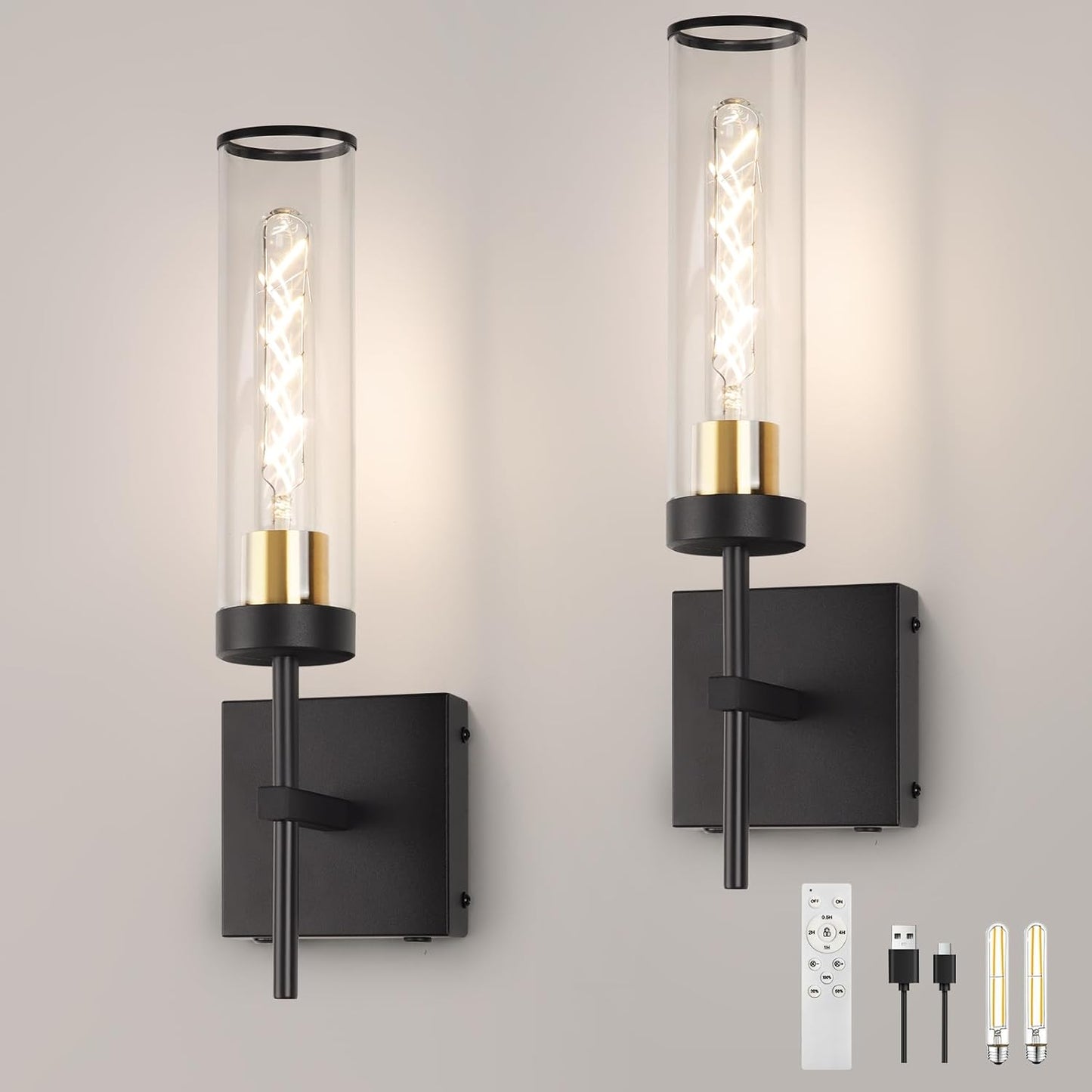 Battery Operated Wall Sconce with Remote Control for Home Use