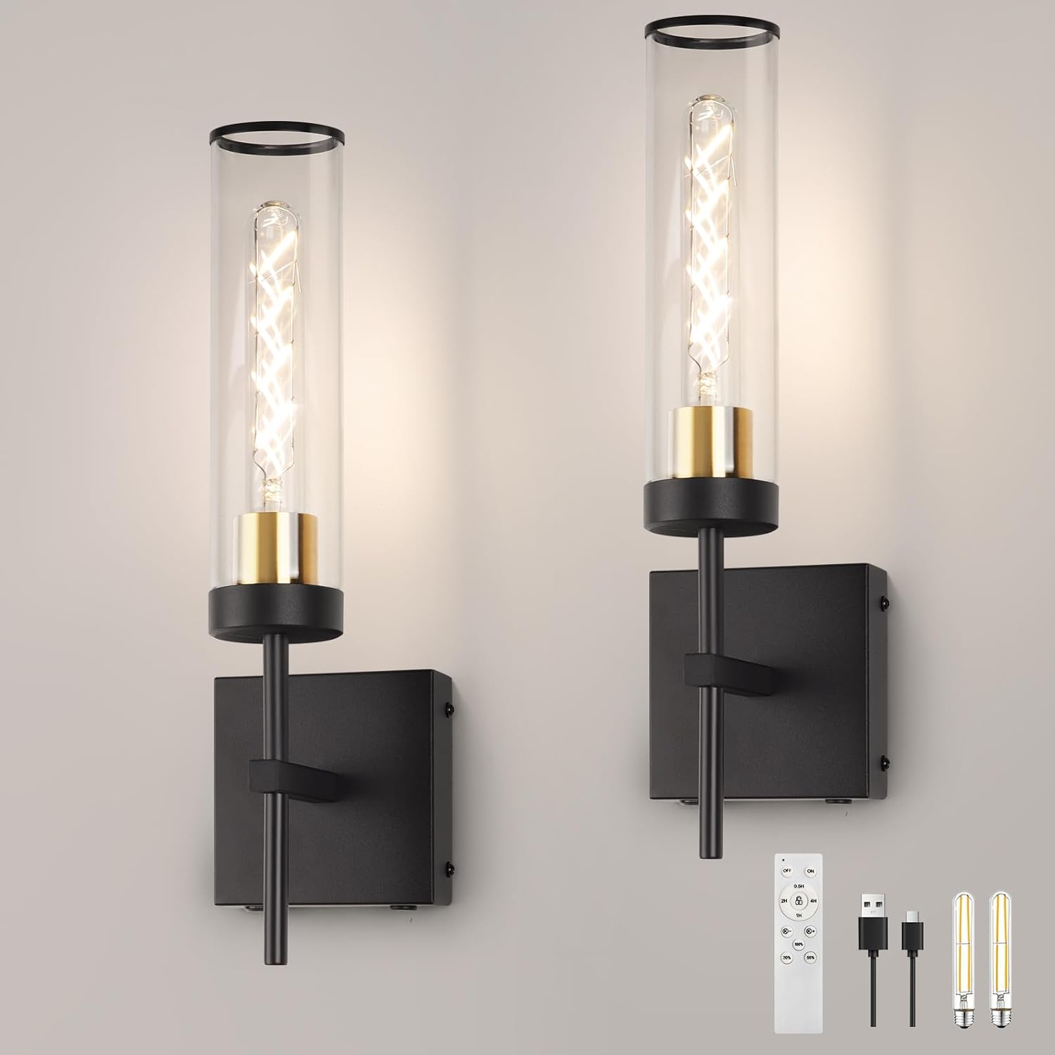 Battery Operated Wall Sconce with Remote Control for Home Use