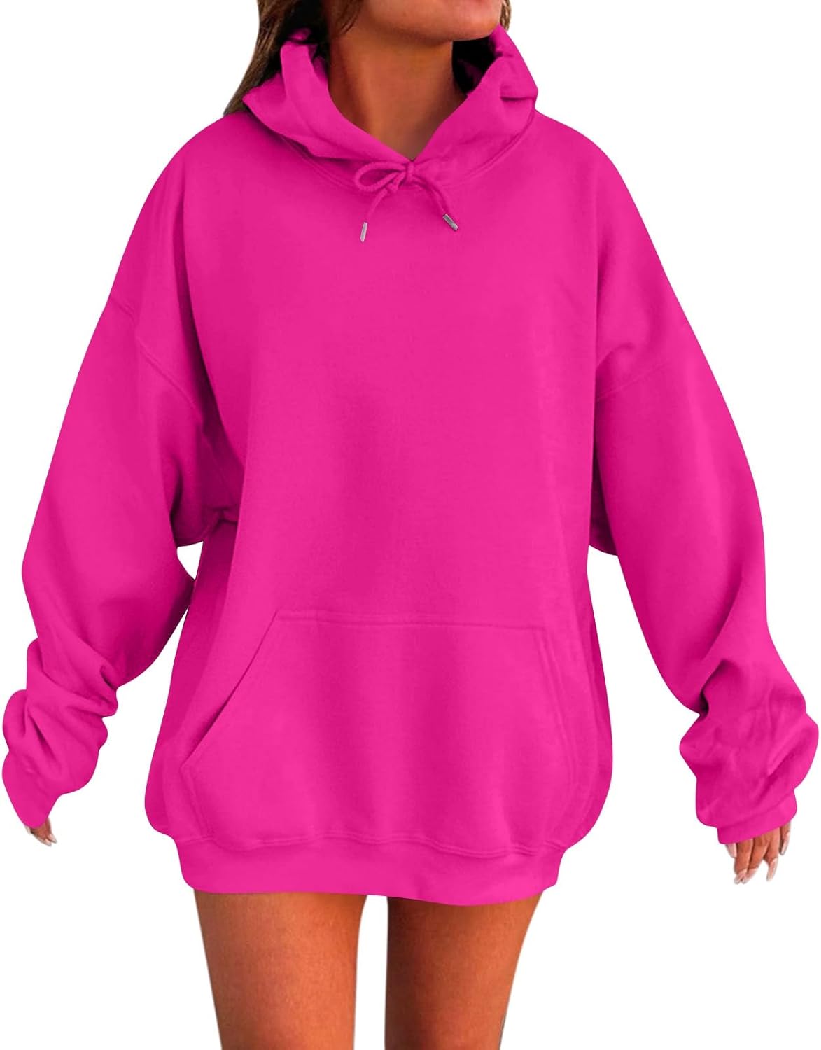 Trendy Plus Size Hoodie with Pockets 