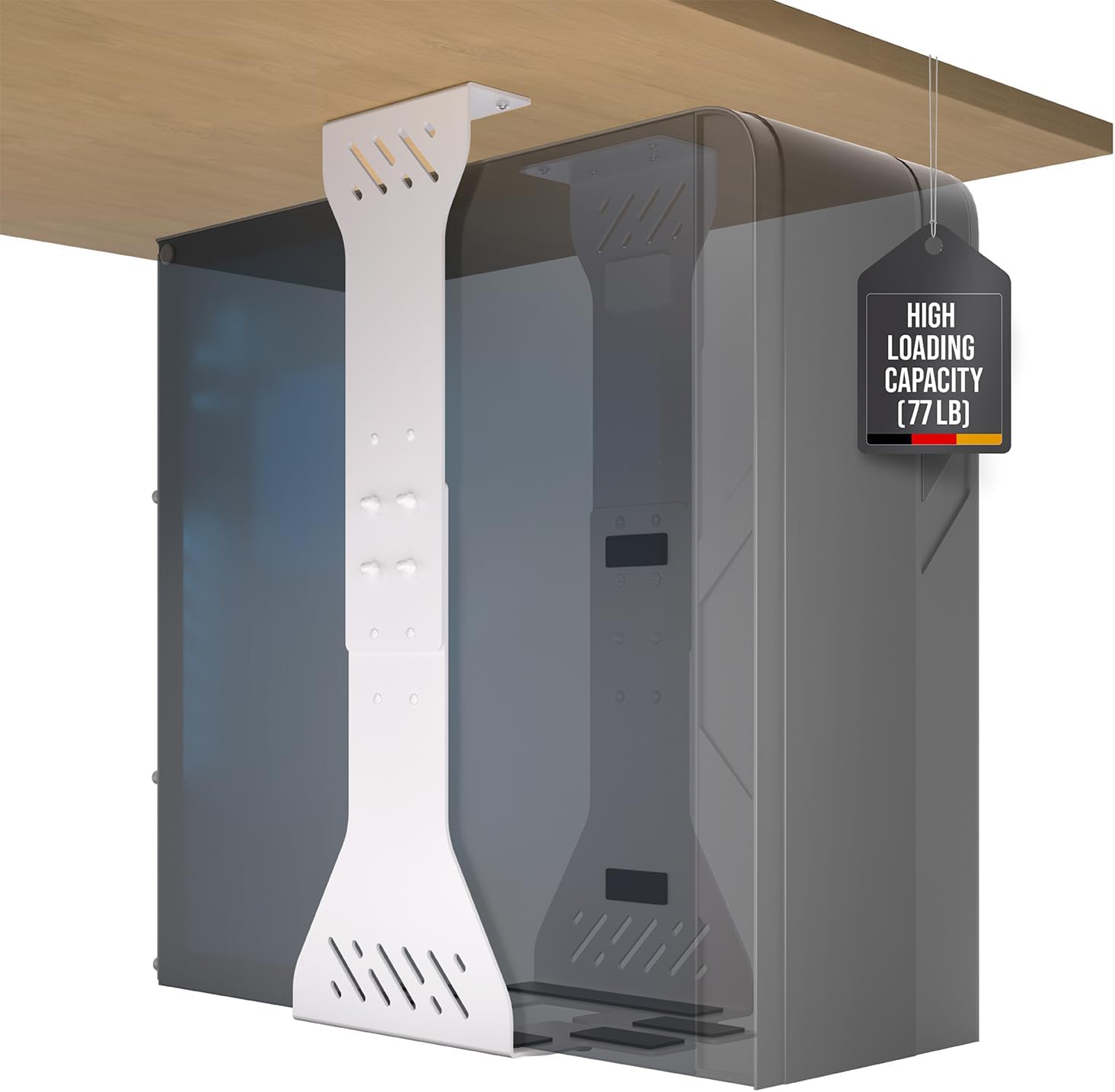 77 lbs Load Capacity Under Desk PC Holder - Ultimate Organizer