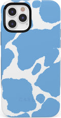Casely iPhone 12 Pro Max Case Blue Mood - Light Blue Cow Print