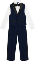 Boys Formal Suit Set with Vest, Shirt and Satin Bowtie - Classic Look