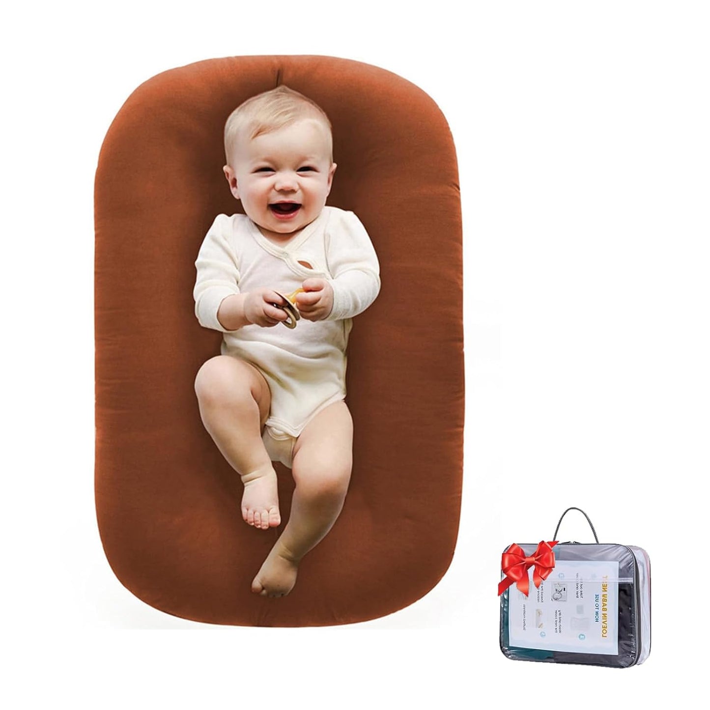 Baby Lounger for Newborns - Soft Nest & Portable Cushion
