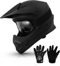 Youth DOT Kids Dirt Bike Helmet with Goggles and Gloves - Small to XL