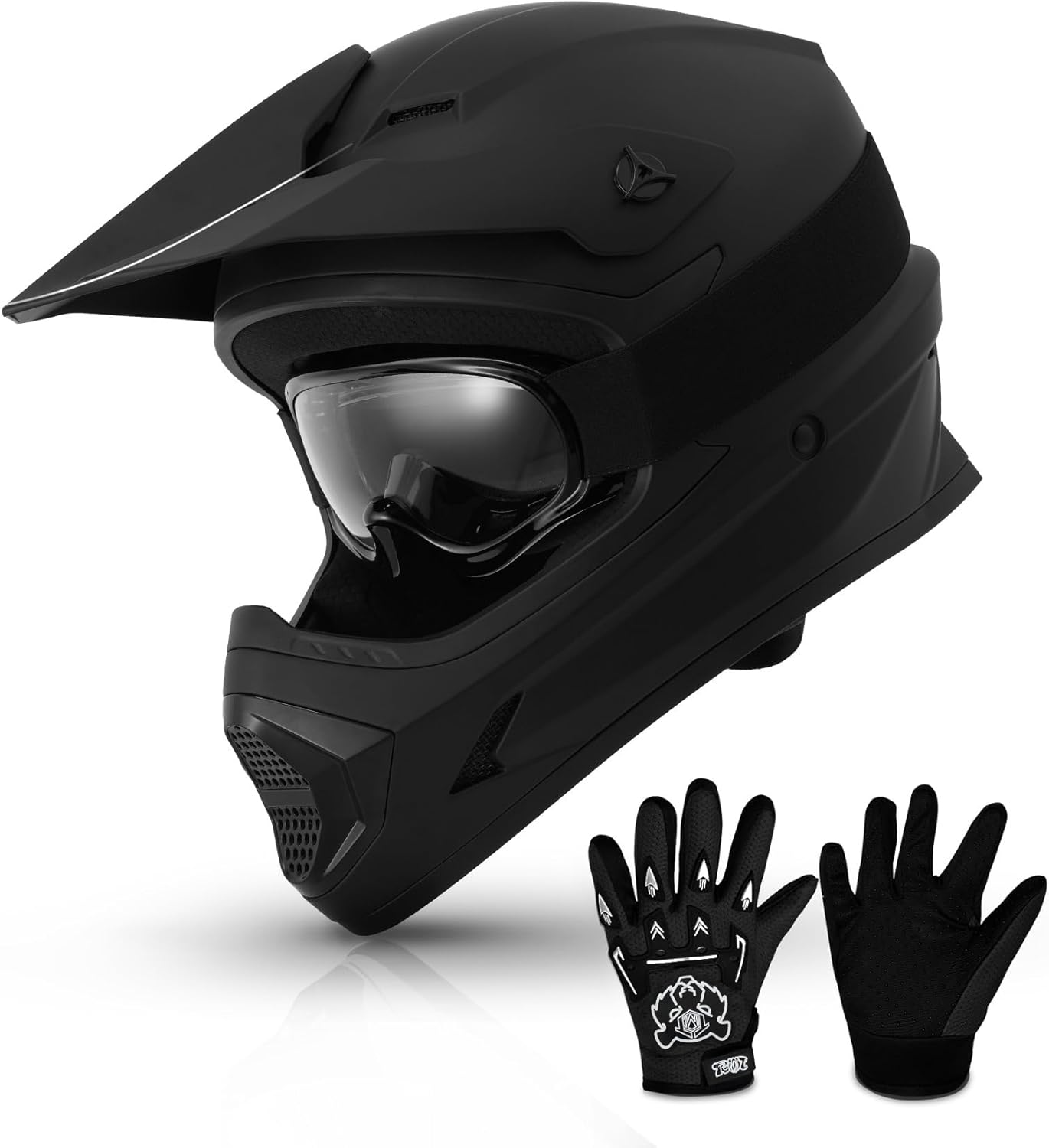 Youth Kids Dirt Bike Helmet with Goggles and Gloves for Safety