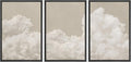 Framed Wall Art Print Set Serene Sky with Fluffy Clouds - Modern Chic