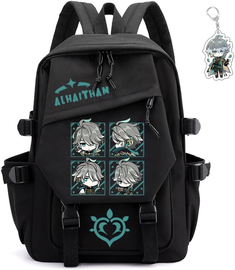 Genshin Impact Backpack Unisex Kawaii Design with Keychain